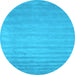 Round Machine Washable Abstract Light Blue Contemporary Rug, wshcon38lblu