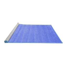 Sideview of Machine Washable Abstract Blue Contemporary Rug, wshcon38blu
