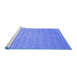 Sideview of Machine Washable Abstract Blue Contemporary Rug, wshcon38blu
