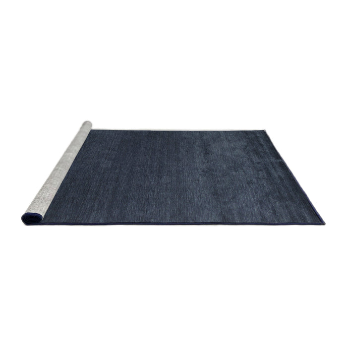 Serging Thickness of Machine Washable Contemporary Blue Rug, wshcon39