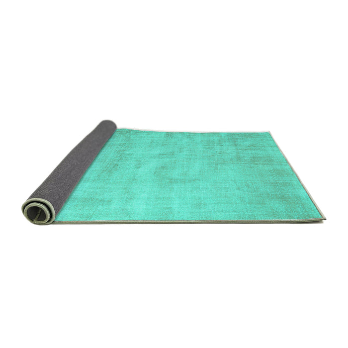 Sideview of Abstract Turquoise Contemporary Rug, con390turq