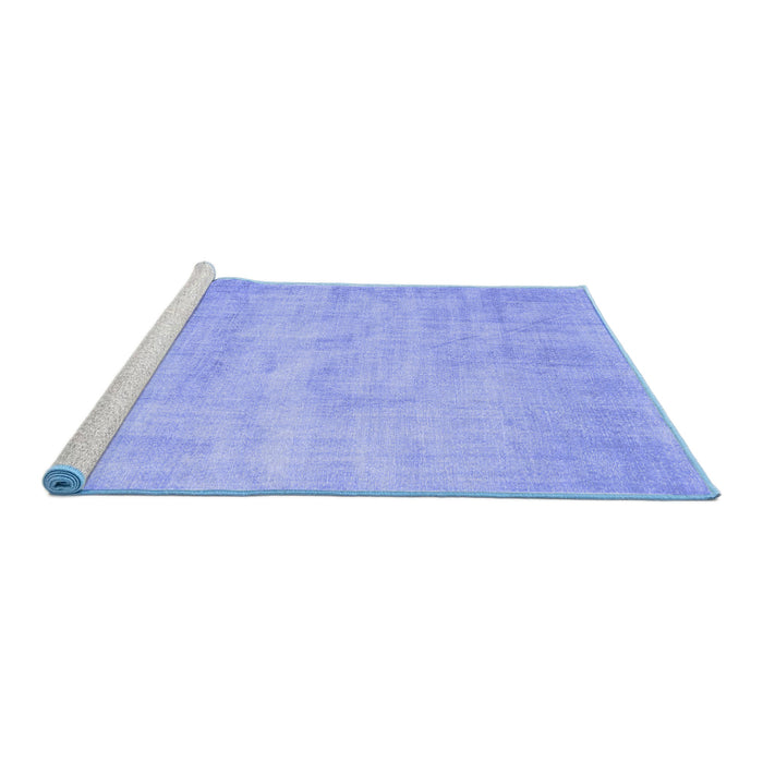 Sideview of Machine Washable Abstract Blue Contemporary Rug, wshcon390blu