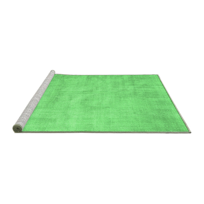 Sideview of Machine Washable Abstract Emerald Green Contemporary Area Rugs, wshcon390emgrn