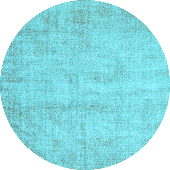 Round Abstract Light Blue Contemporary Rug, con390lblu