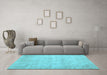 Machine Washable Abstract Light Blue Contemporary Rug in a Living Room, wshcon390lblu