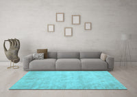 Machine Washable Abstract Light Blue Contemporary Rug, wshcon390lblu