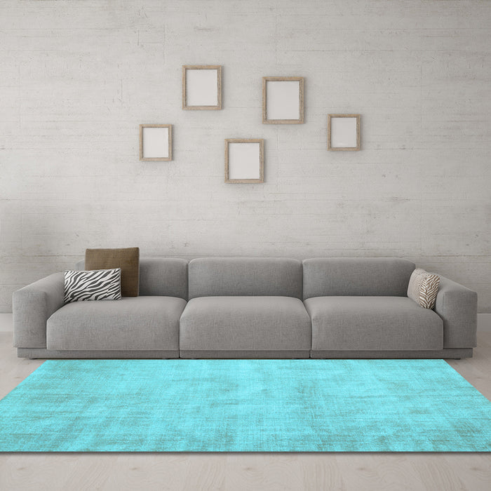 Machine Washable Abstract Light Blue Contemporary Rug in a Living Room, wshcon390lblu