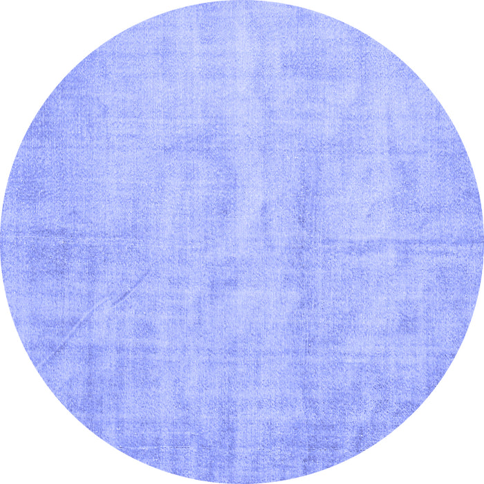 Round Abstract Blue Contemporary Rug, con390blu