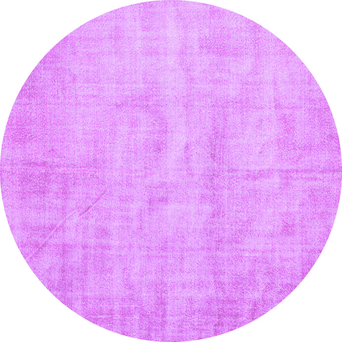 Round Abstract Purple Contemporary Rug, con390pur
