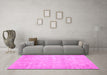 Machine Washable Abstract Pink Contemporary Rug in a Living Room, wshcon390pnk