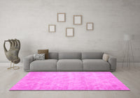 Machine Washable Abstract Pink Contemporary Rug, wshcon390pnk