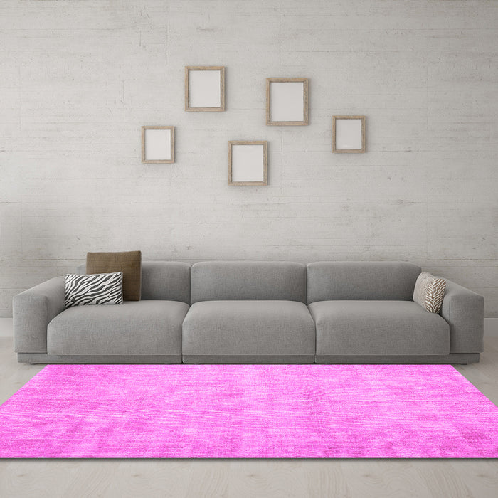 Machine Washable Abstract Pink Contemporary Rug in a Living Room, wshcon390pnk