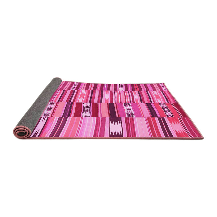 Sideview of Patchwork Pink Transitional Rug, con391pnk