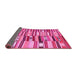 Sideview of Patchwork Pink Transitional Rug, con391pnk