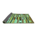 Sideview of Patchwork Turquoise Transitional Rug, con391turq