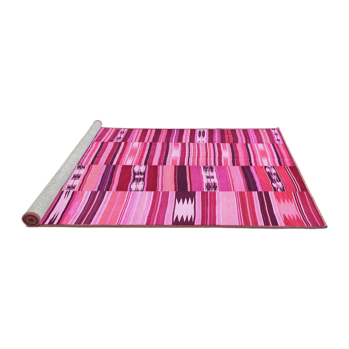 Sideview of Machine Washable Patchwork Pink Transitional Rug, wshcon391pnk