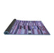 Sideview of Patchwork Blue Transitional Rug, con391blu