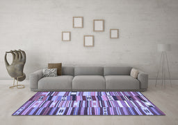 Machine Washable Patchwork Blue Transitional Rug in a Living Room, wshcon391blu