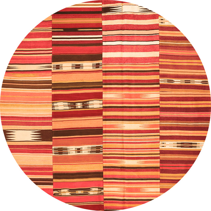 Square Patchwork Orange Transitional Rug, con391org