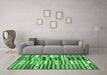 Machine Washable Patchwork Emerald Green Transitional Area Rugs in a Living Room,, wshcon391emgrn