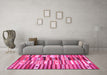 Machine Washable Patchwork Pink Transitional Rug in a Living Room, wshcon391pnk