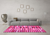 Machine Washable Patchwork Pink Transitional Rug, wshcon391pnk