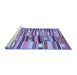 Sideview of Machine Washable Patchwork Blue Transitional Rug, wshcon391blu