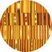 Round Patchwork Yellow Transitional Rug, con391yw