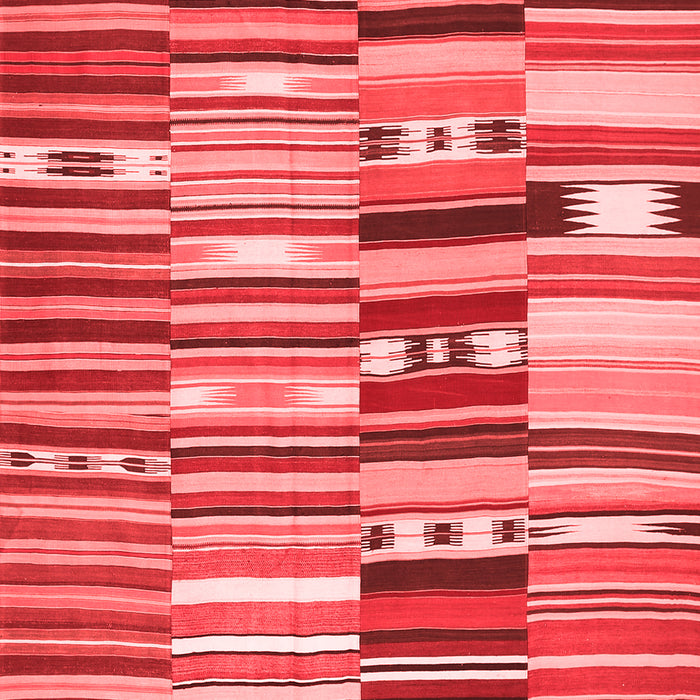 Machine Washable Patchwork Red Transitional Rug, wshcon391red