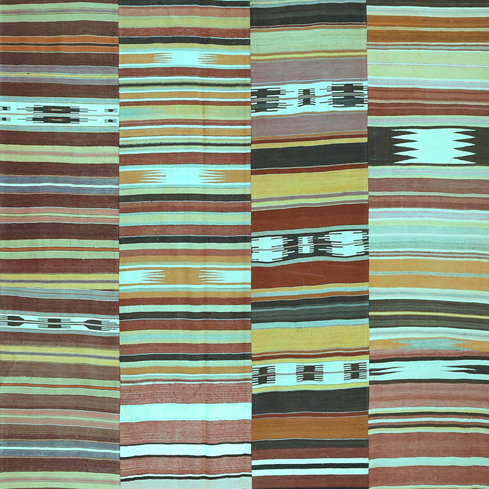 Patchwork Light Blue Transitional Rug, con391lblu