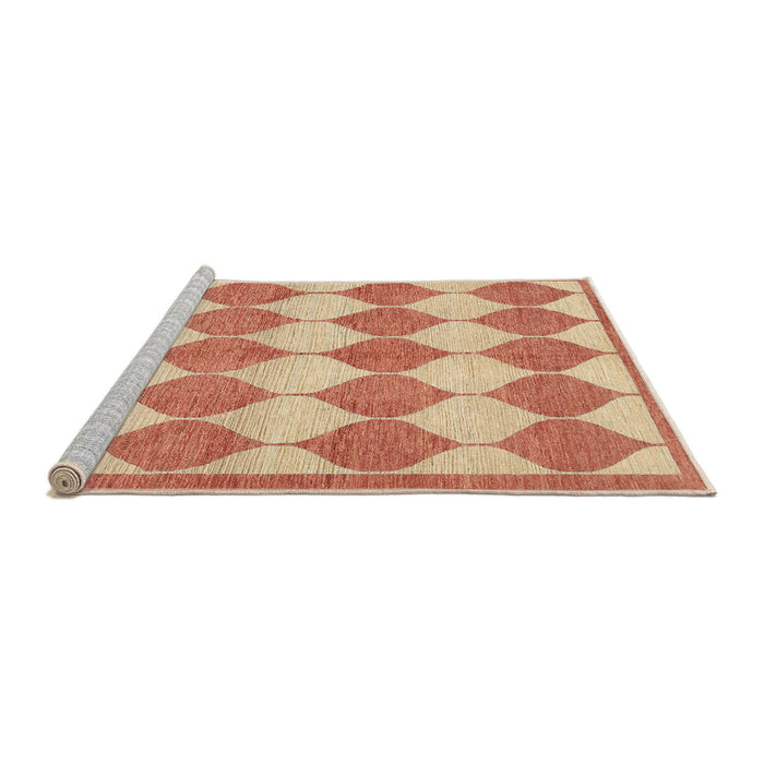 Serging Thickness of Machine Washable Contemporary Bright Orange Rug, wshcon392
