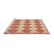 Serging Thickness of Machine Washable Contemporary Bright Orange Rug, wshcon392