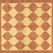 Square Machine Washable Abstract Brown Contemporary Rug, wshcon392brn