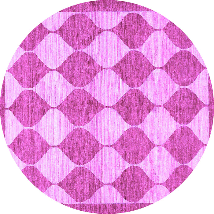 Round Machine Washable Abstract Purple Contemporary Area Rugs, wshcon392pur