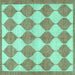 Square Abstract Turquoise Contemporary Rug, con392turq