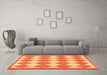 Machine Washable Abstract Orange Contemporary Area Rugs in a Living Room, wshcon392org