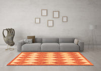 Machine Washable Abstract Orange Contemporary Rug, wshcon392org