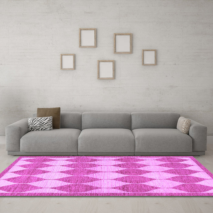 Machine Washable Abstract Purple Contemporary Area Rugs in a Living Room, wshcon392pur