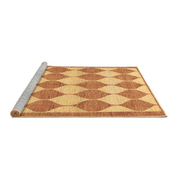 Sideview of Machine Washable Abstract Brown Contemporary Rug, wshcon392brn