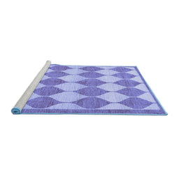 Sideview of Machine Washable Abstract Blue Contemporary Rug, wshcon392blu