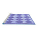 Sideview of Machine Washable Abstract Blue Contemporary Rug, wshcon392blu