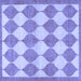 Square Abstract Blue Contemporary Rug, con392blu