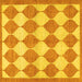 Square Abstract Yellow Contemporary Rug, con392yw