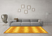 Machine Washable Abstract Yellow Contemporary Rug in a Living Room, wshcon392yw