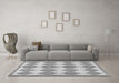 Machine Washable Abstract Gray Contemporary Rug in a Living Room,, wshcon392gry