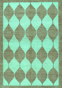 Abstract Turquoise Contemporary Rug, con392turq