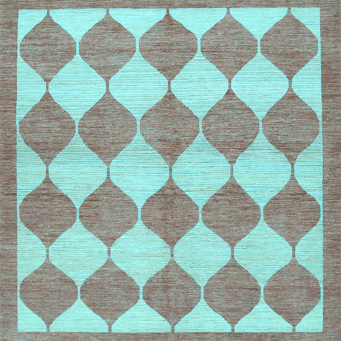 Square Abstract Light Blue Contemporary Rug, con392lblu