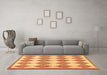 Machine Washable Abstract Brown Contemporary Rug in a Living Room,, wshcon392brn