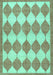 Machine Washable Abstract Turquoise Contemporary Area Rugs, wshcon392turq