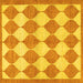 Square Machine Washable Abstract Yellow Contemporary Rug, wshcon392yw